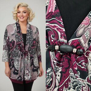 Vtg Y2K flowy paisley 2-in-1 blouse - Elementz brand